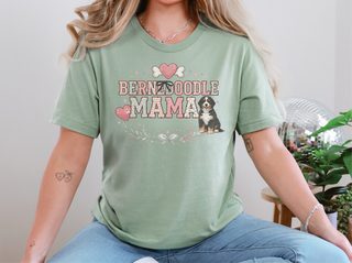 Bernedoodle Mama Heart Dog Bone Crest doodle dog shirt - photo 5
