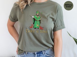 Take a Hike St. Patrick Kicking Out Snakes funny shirt - photo 7