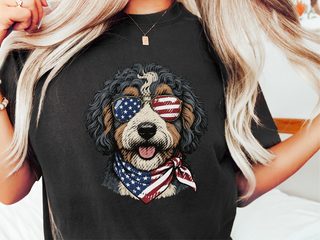 Patriotic Bernedoodle Dog Portrait doodle dog shirt - photo 1