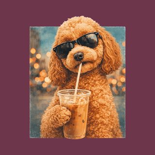 Cavapoo Iced Coffee Cool Dog Comfort Colors T-Shirt - Summer Pet Gift