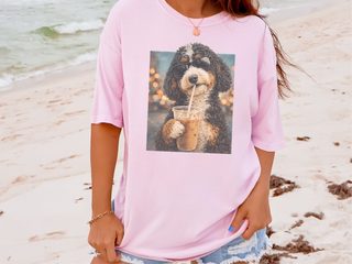 Comfort Colors Bernedoodle Iced Coffee Cool Dog doodle dog shirt - photo 4