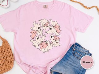 Cute Ghost Playing With Pig funny shirt - photo 6