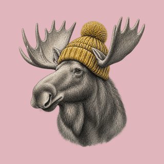 Winter Moose Yellow Beanie Shirt and Cabin Life Tee