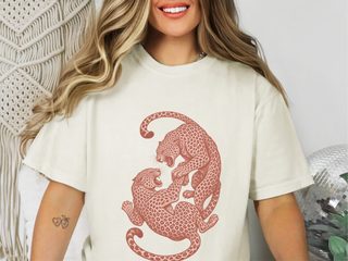 Leopard Fighting Illustration funny shirt - photo 8