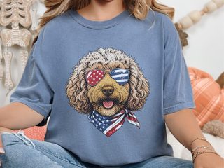 Patriotic Cockapoo Dog Portrait doodle dog shirt - photo 6