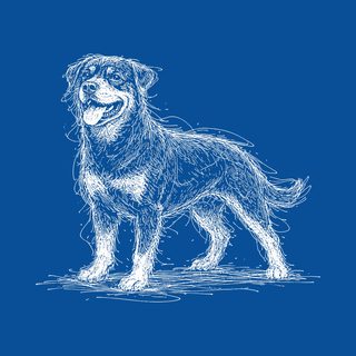 Rottweiler Sketch Art Tee. Loyal Guardian Dog Breed Apparel.