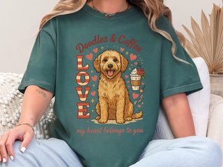Goldendoodle Coffee Heart Belongs doodle dog shirt - photo 6