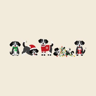 Festive Christmas Dogs Lineup Comfort Colors Tee Holiday Dog Shirt
