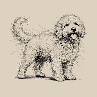 Goldendoodle Sketch Art Tee - Curly Hair Dog Lover Gift Shirt