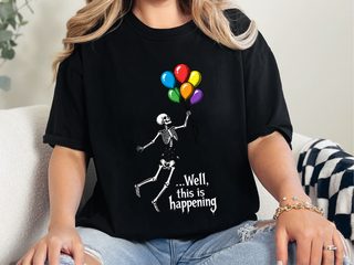 Floating Separated Skeleton Balloons funny shirt - photo 3