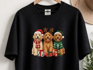 Golden Retriever Christmas Trio doodle dog shirt - photo 2