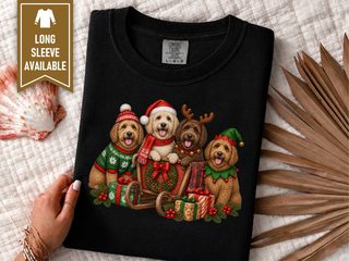 Christmas Labradoodles Sleigh Group doodle dog shirt - photo 3