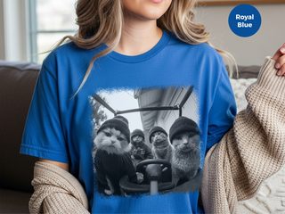 Cat Thugs In Car funny shirt - photo 7