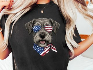 Patriotic Schnoodle Dog Glasses doodle dog shirt - photo 1
