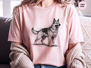 German Shepherd Sketch funny shirt - photo 8