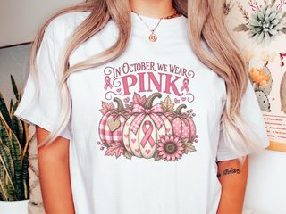 Pink Ribbon Autumn Pumpkins funny shirt - photo 1