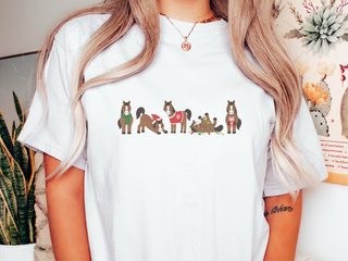 Cute Christmas Horses Lineup funny shirt - photo 1