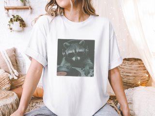 Raccoon Djing funny shirt - photo 3