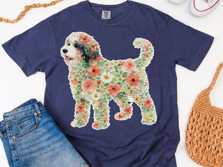 Comfort Colors Bernedoodle Floral Silhouette - photo 7
