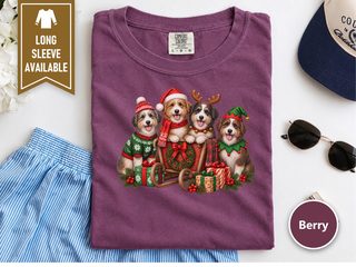 Christmas Aussiedoodle Sleigh Group doodle dog shirt - photo 5