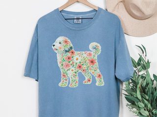 Comfort Colors Floral Sheepadoodle Silhouette doodle dog shirt - photo 6