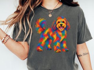Rainbow Scribble Cavapoo Dog doodle dog shirt - photo 2