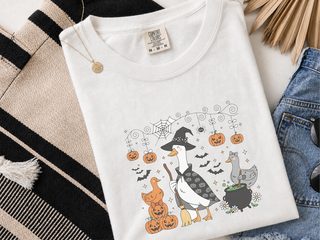 Witch Goose Ducks Halloween funny shirt - photo 1