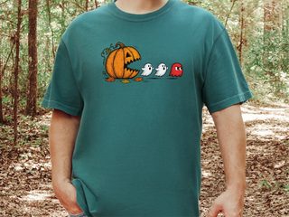 Pumpkin Eating Ghost funny shirt - photo 7