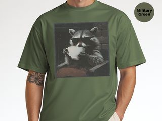 Raccoon Sipping A Cup Of Tea funny shirt - photo 8