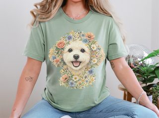 Maltipoo Floral Face doodle dog shirt - photo 7