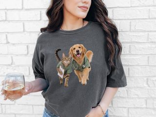 Golden Retriever And Tabby Cat Veterinarians funny shirt - photo 7