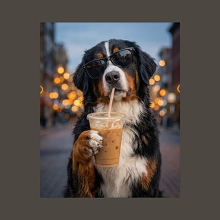Comfort Colors Bernese Mountain Dog Iced Coffee Cool Dog Tee