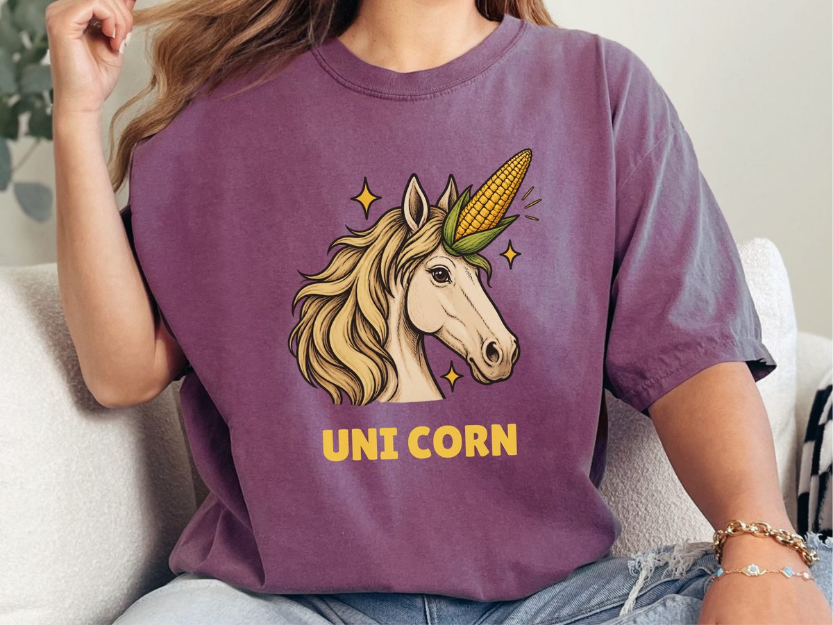 Uni Corn Horse Bust Funny Horse Shirt Food Pun Farmer Gift Tee
