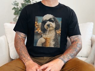 Sheepadoodle Iced Coffee Cool Dog doodle dog shirt - photo 2