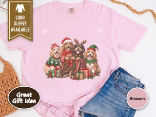 Christmas Cockapoo Holiday Sled doodle dog shirt - photo 3