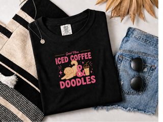 Iced Coffee, Doodles & Good Vibes doodle dog shirt - photo 2