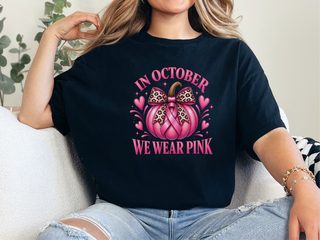 Pink Pumpkin Leopard Bow Ribbon funny shirt - photo 4
