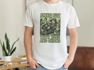 Farmer With Hoes And Chicks funny shirt - photo 1