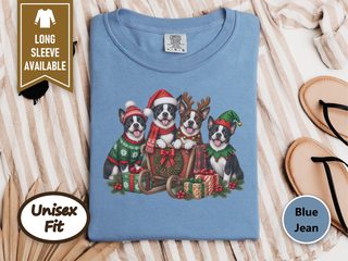 Boston Terriers Christmas Sleigh doodle dog shirt - photo 4