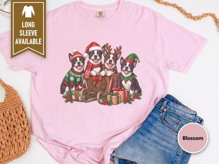 Boston Terriers Christmas Sleigh doodle dog shirt - photo 2