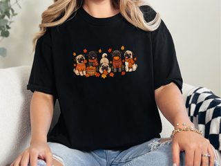 Autumn Pugs Fall Activities doodle dog shirt - photo 2