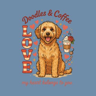 Goldendoodle Coffee Heart Belongs Comfort Colors Doodle Dog Tee
