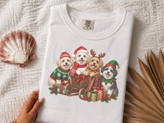Maltipoo Christmas Sleigh Puppies doodle dog shirt - photo 2