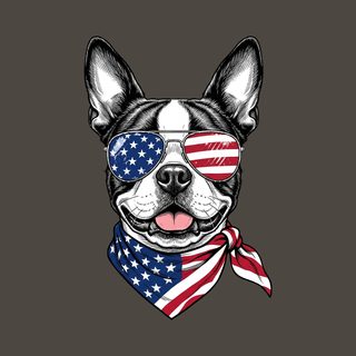 Patriotic Boston Terrier Sunglasses Comfort Colors Garment-Dyed Tee