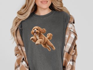 Flying Cavapoo Speed Lines doodle dog shirt - photo 5