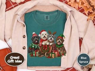 Schnoodle Christmas Sleigh Dogs doodle dog shirt - photo 8