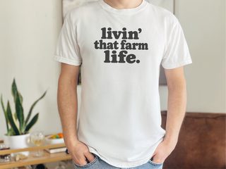Livin That Farm Life Typography funny shirt - photo 1