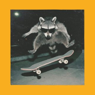Raccoon At The Skatepark - Cool Skater Trash Panda T-Shirt