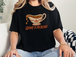 Gravy Is My Blood Embroidery funny shirt - photo 3