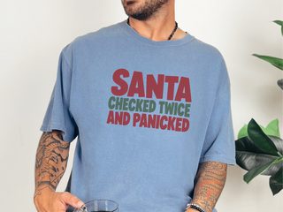 Santa Checked Twice Funny Text funny shirt - photo 7